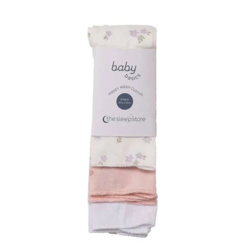 Baby Basics Jersey Face Cloths 6 pack