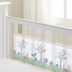 Breathable Baby - Breathable Print Mesh Cot Liner - 2 Sides / Solid-end cots