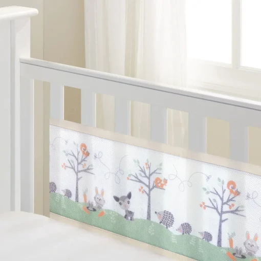 Breathable Baby - Breathable Print Mesh Cot Liner - 2 Sides / Solid-end cots