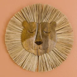 Crane Baby Wooden Lion Wall Decor - 1pc