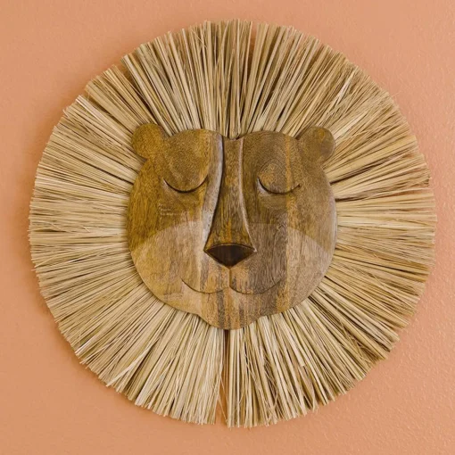 Crane Baby Wooden Lion Wall Decor - 1pc