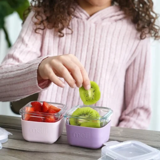 Melii Glass Containers with Silicone Sleeve 3 Pack