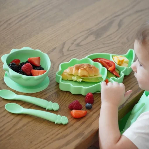 Melii Silicone 5 Piece Feeding Gift Set - Dinosaur