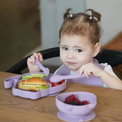 Melii Silicone 5 Piece Feeding Gift Set - Cat
