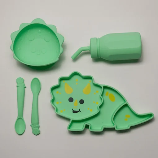 Melii Silicone 5 Piece Feeding Gift Set - Dinosaur