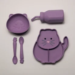 Melii Silicone 5 Piece Feeding Gift Set - Cat
