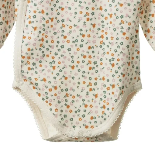 Nature Baby Long Sleeve Cotton Kimono Bodysuit
