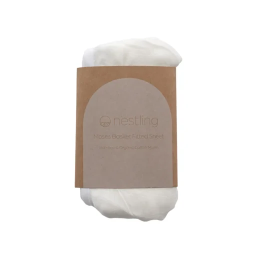 Nestling Moses Basket Muslin Fitted Sheet - 73 x 34cm