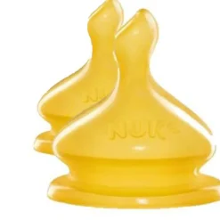 NUK Wide Neck Latex Teat - Medium Hole - 2pk
