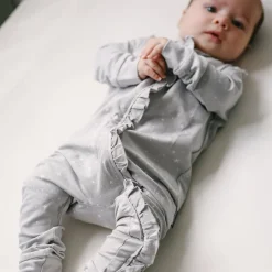 Organic Cotton Ruffle Zip Suit - Clearance