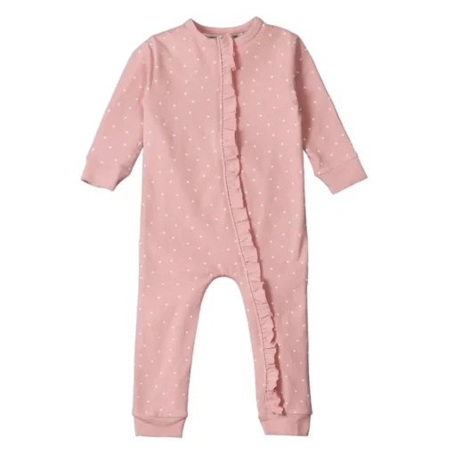 Organic Cotton Ruffle Zip Suit - Clearance
