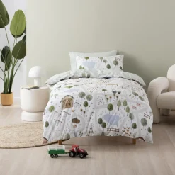Squiggles Cotton Duvet Cover Set - On the Farm