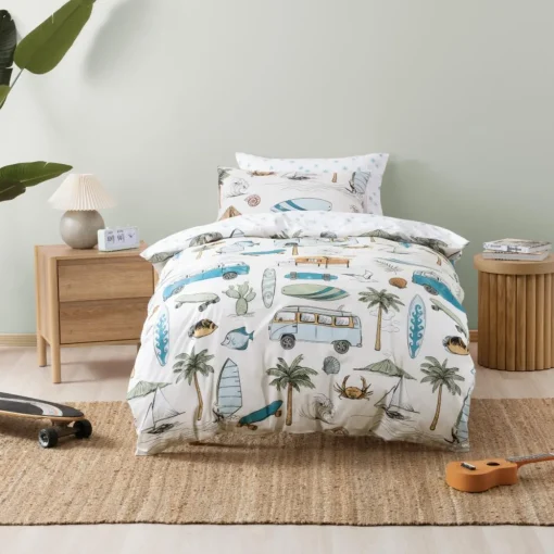 Squiggles Cotton Duvet Cover Set - Gone Surfing