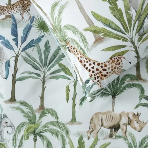 Squiggles Cotton Duvet Cover Set - Jungle Oasis