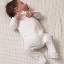 The Sleep Store Organic Cotton Pointelle Footed Zipsuit