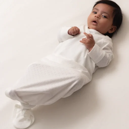 The Sleep Store Organic Cotton Pointelle Kimono Gown