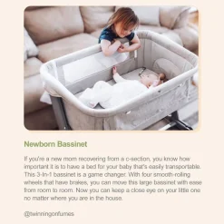 Unilove Hug Me Plus 3-in-1 Bedside Bassinet with Mosquito Net