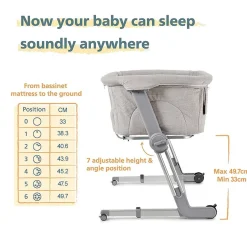 Unilove Hug Me Plus 3-in-1 Bedside Bassinet with Mosquito Net