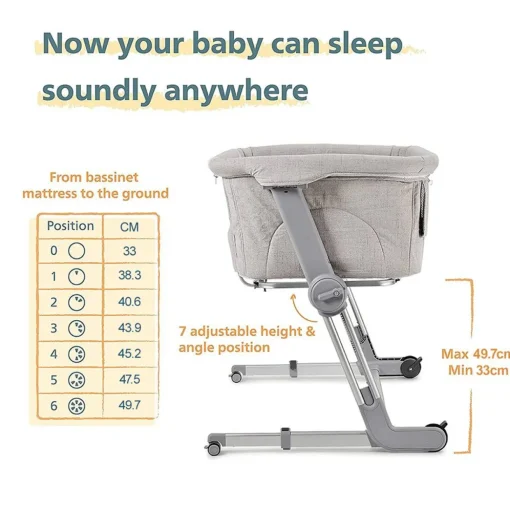 Unilove Hug Me Plus 3-in-1 Bedside Bassinet with Mosquito Net