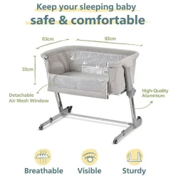 Unilove Hug Me Plus 3-in-1 Bedside Bassinet with Mosquito Net