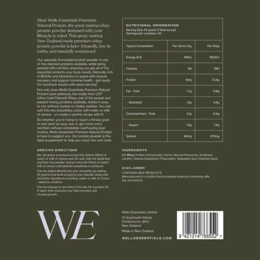 Welle Essentials Premium Natural Protein - Choc Top Caramel Slice