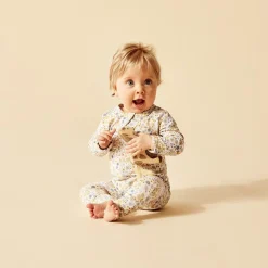 Wilson + Frenchy Long Sleeve Organic Zipsuit with feet