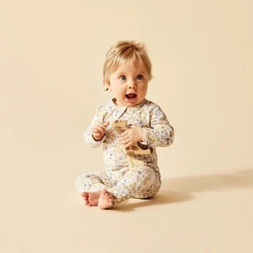Wilson + Frenchy Long Sleeve Organic Zipsuit with feet