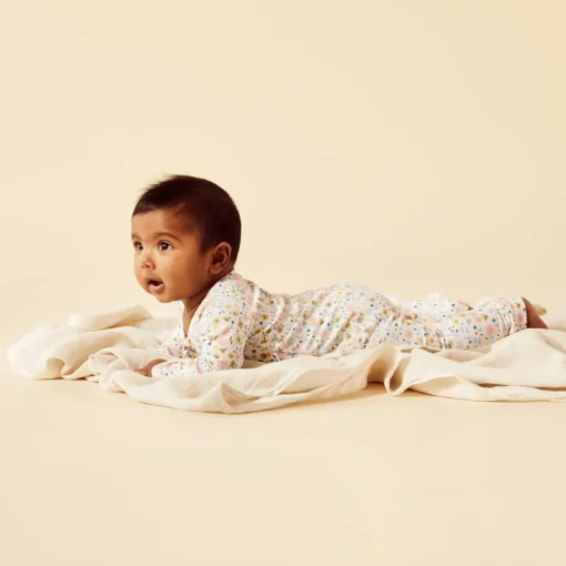 Wilson + Frenchy Long Sleeve Organic Zipsuit with feet