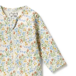 Wilson + Frenchy Long Sleeve Organic Zipsuit with feet