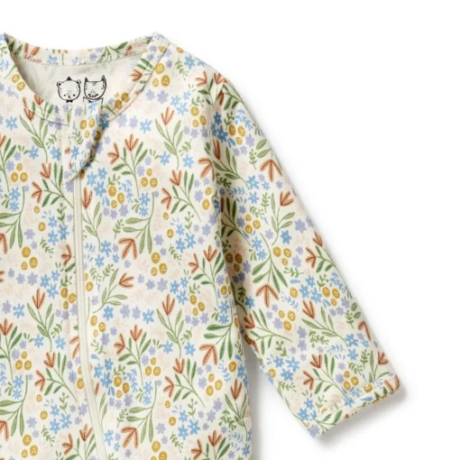 Wilson + Frenchy Long Sleeve Organic Zipsuit with feet
