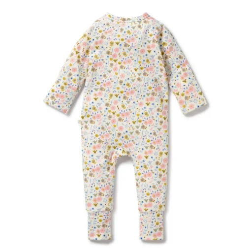 Wilson + Frenchy Long Sleeve Organic Zipsuit with feet