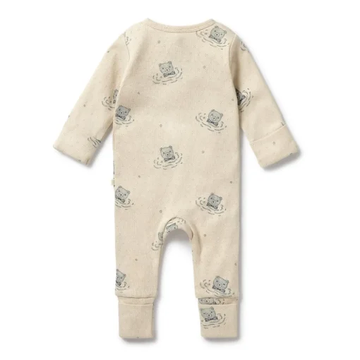 Wilson & Frenchy Organic Pointelle Zipsuit with Feet