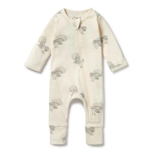 Wilson & Frenchy Organic Pointelle Zipsuit with Feet