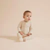 Wilson & Frenchy Organic Stripe Rib Zipsuit with Feet