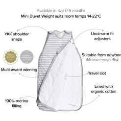 Woolbabe Mini Duvet Side Zip - 0-9 months