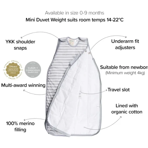 Woolbabe Mini Duvet Side Zip - 0-9 months