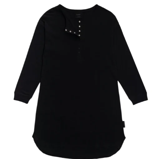 Woolbabe Relax! Henley Long-Sleeve Nightie